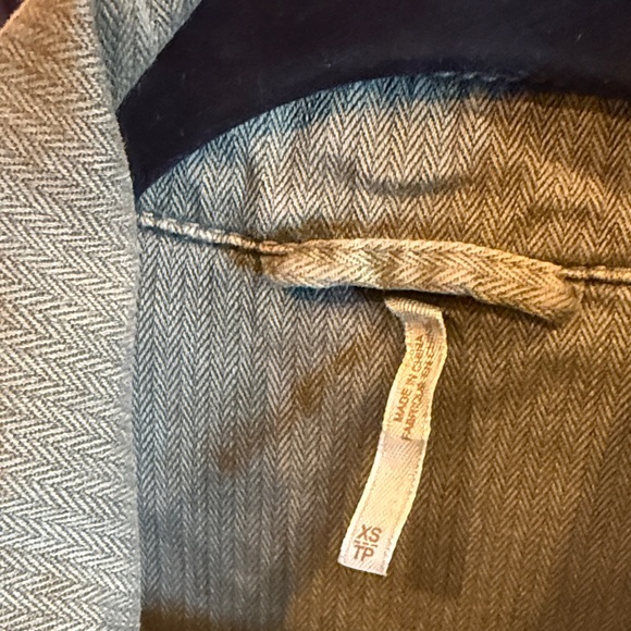 Free People Khaki Utility Jacket with Patch - Picture 3 of 5